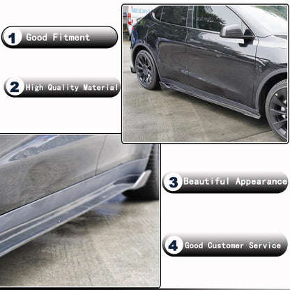 Side Skirt Covers V1 (2020-2025, Carbon) for Tesla Model Y 2020- - image 3
