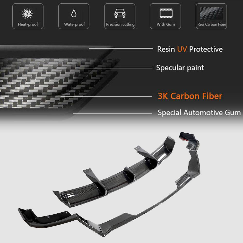 Rear Bumper Diffuser (for Z06, 2022-2024, Carbon) for Chevrolet Corvette C8 2019- - image 3