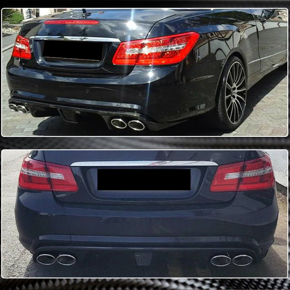 Rear bumper diffuser (for E63 AMG 2009-2013, Carbon) for Mercedes E-class coupe C207 2010-2017 - image 3