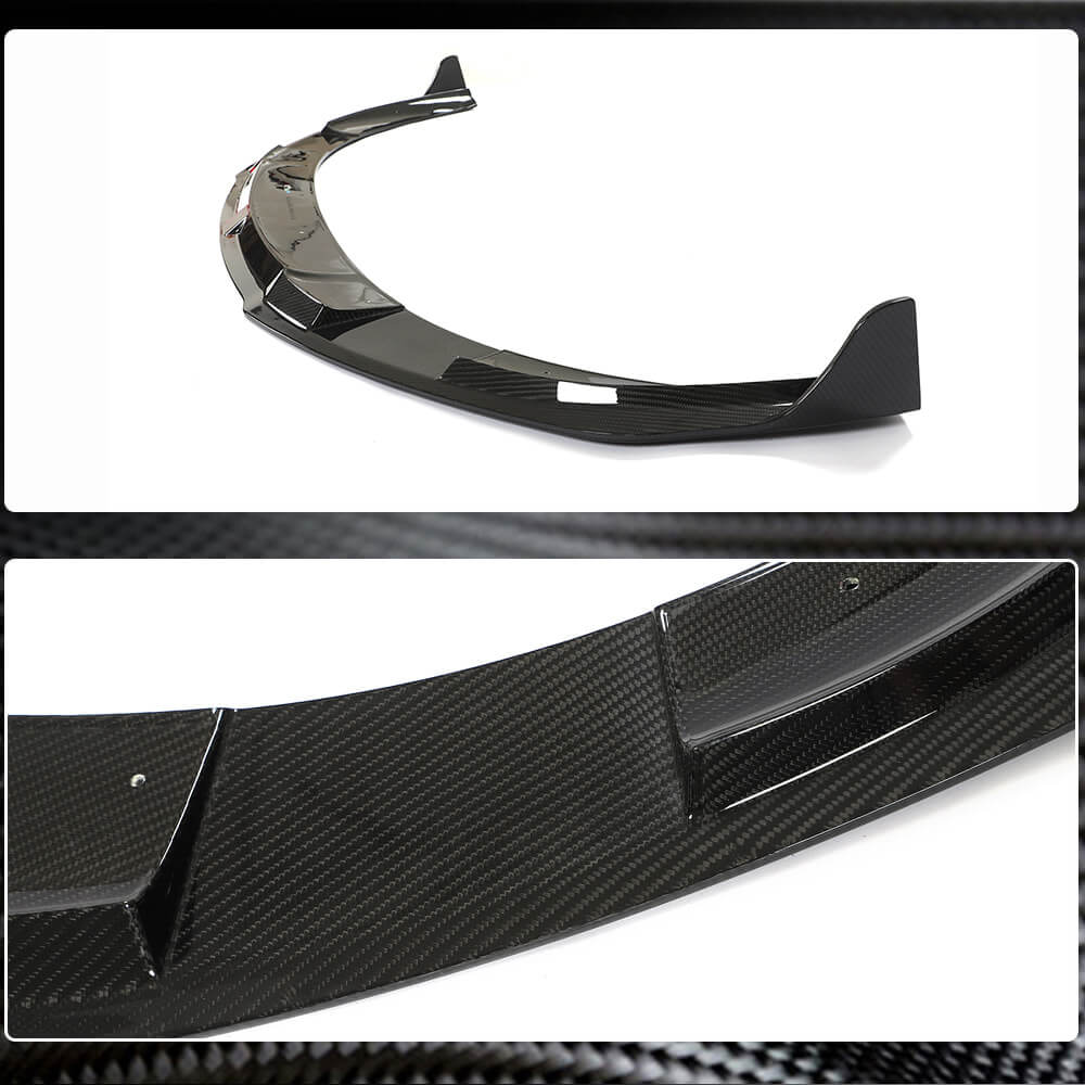 Front Bumper Lip Spoiler (for 2019-2024 Turbo S, Carbon) for Porsche Taycan 2019- - image 3
