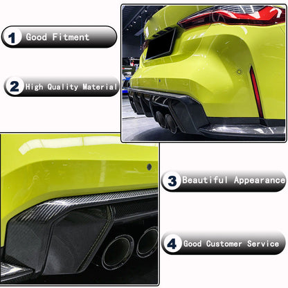 Rear Bumper Diffuser Trims Dry Carbon Fiber V3 (for G82/G83) for BMW 4 series G22/23/26 2020- - image 3