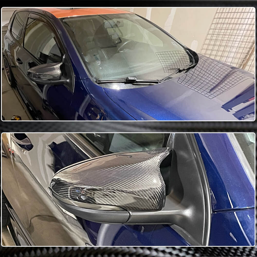 Mirror Covers V2 (for HB 2010-2013, Carbon) for Volkswagen Golf 6 2008-2014 - image 3