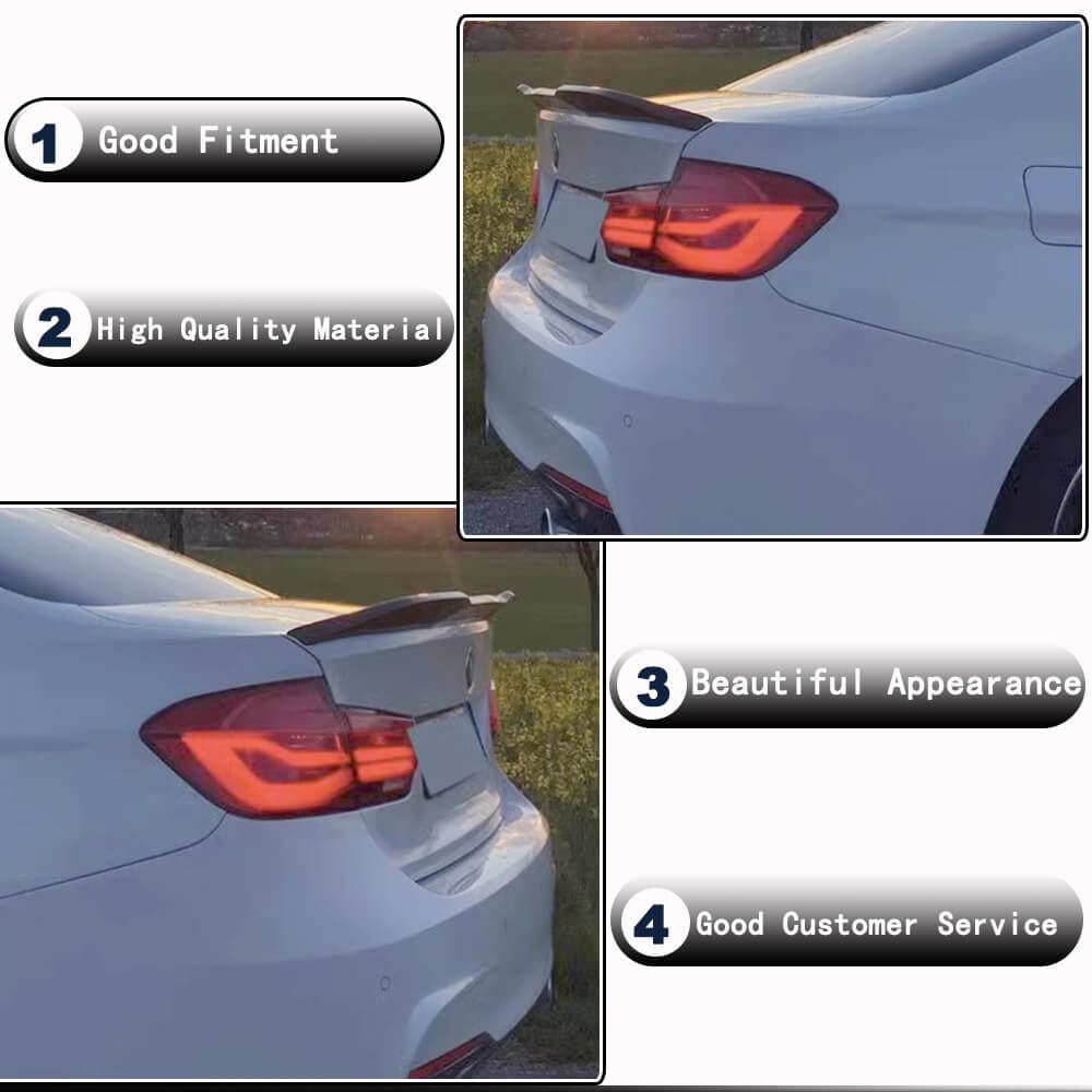 Rear Trunk Spoiler Dry Carbon Fiber V8 (SD) for BMW 3 series F-30/31/34 2012-2019 - image 3