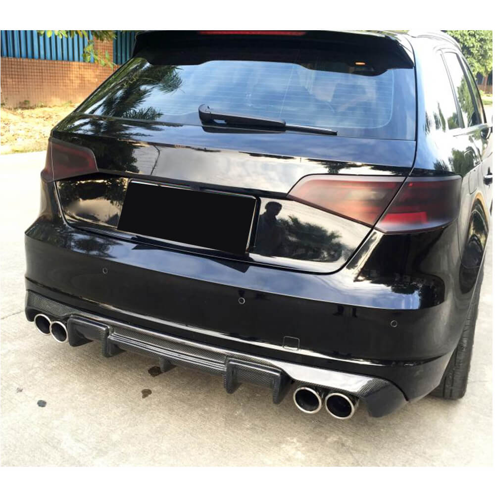 Rear bumper diffuser V1 (for S-Line HB 2012-2016, Carbon) for Audi A3 2012-2020 - image 3
