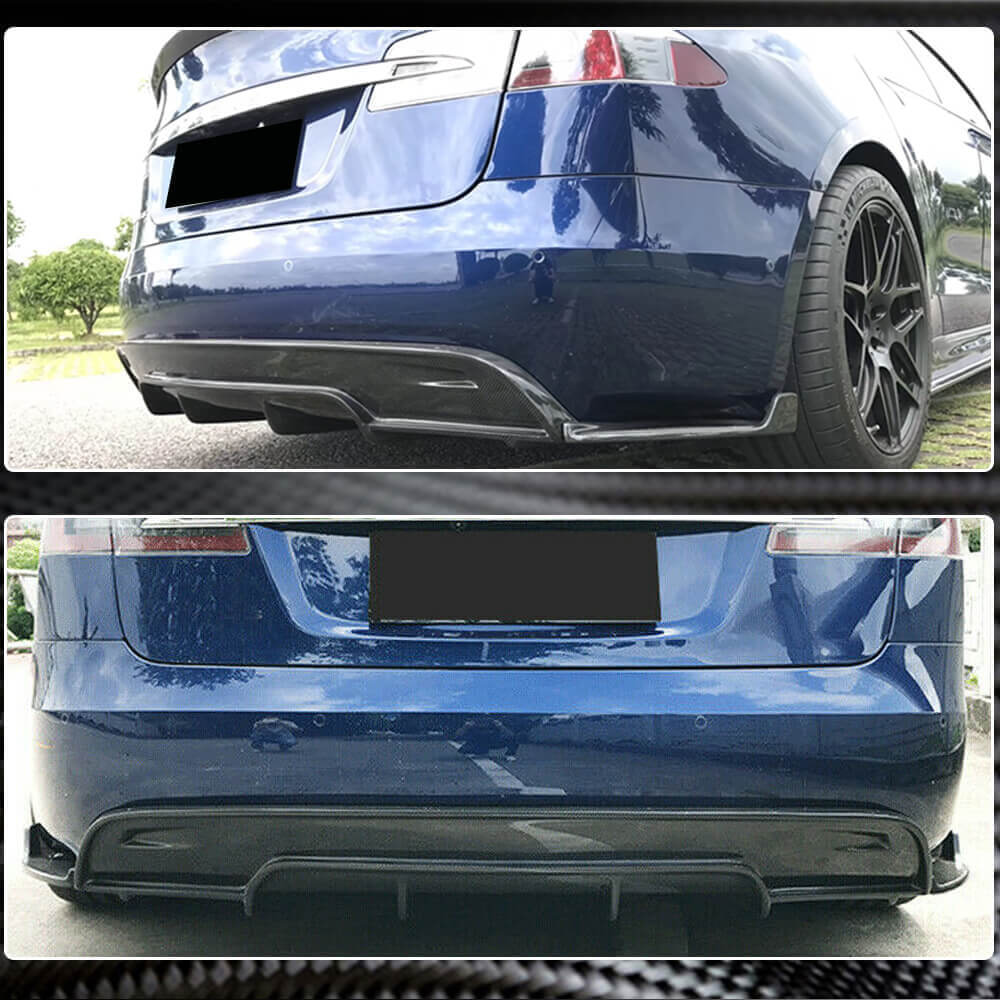 Rear Bumper Diffuser Carbon Fiber V2 (2016-2020) for Tesla Model S - image 3