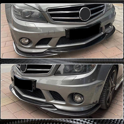 Lip V3 front bumper cover (for AMG 2008-2011, Carbon) for Mercedes C-class W204 2007-2015 - image 3