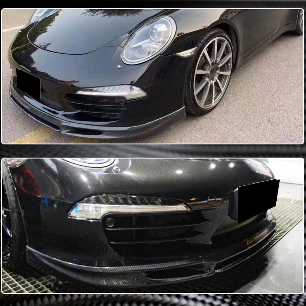 Front Bumper Lip Spoiler (for Carrera 2011-2015, Carbon) for Porsche 911 (991) 2011–2019 - image 3