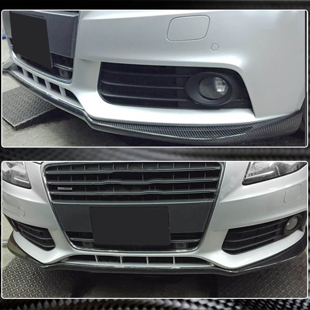 Front Bumper Lip (for Base 2007-2011, Carbon) for Audi A4 B8 2007-2015 - image 3