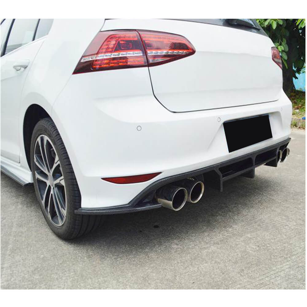 Rear Bumper Diffuser (for R-Line HB 2012-2017, Carbon) for Volkswagen Golf 7/E-Golf 2012-2020 - image 3