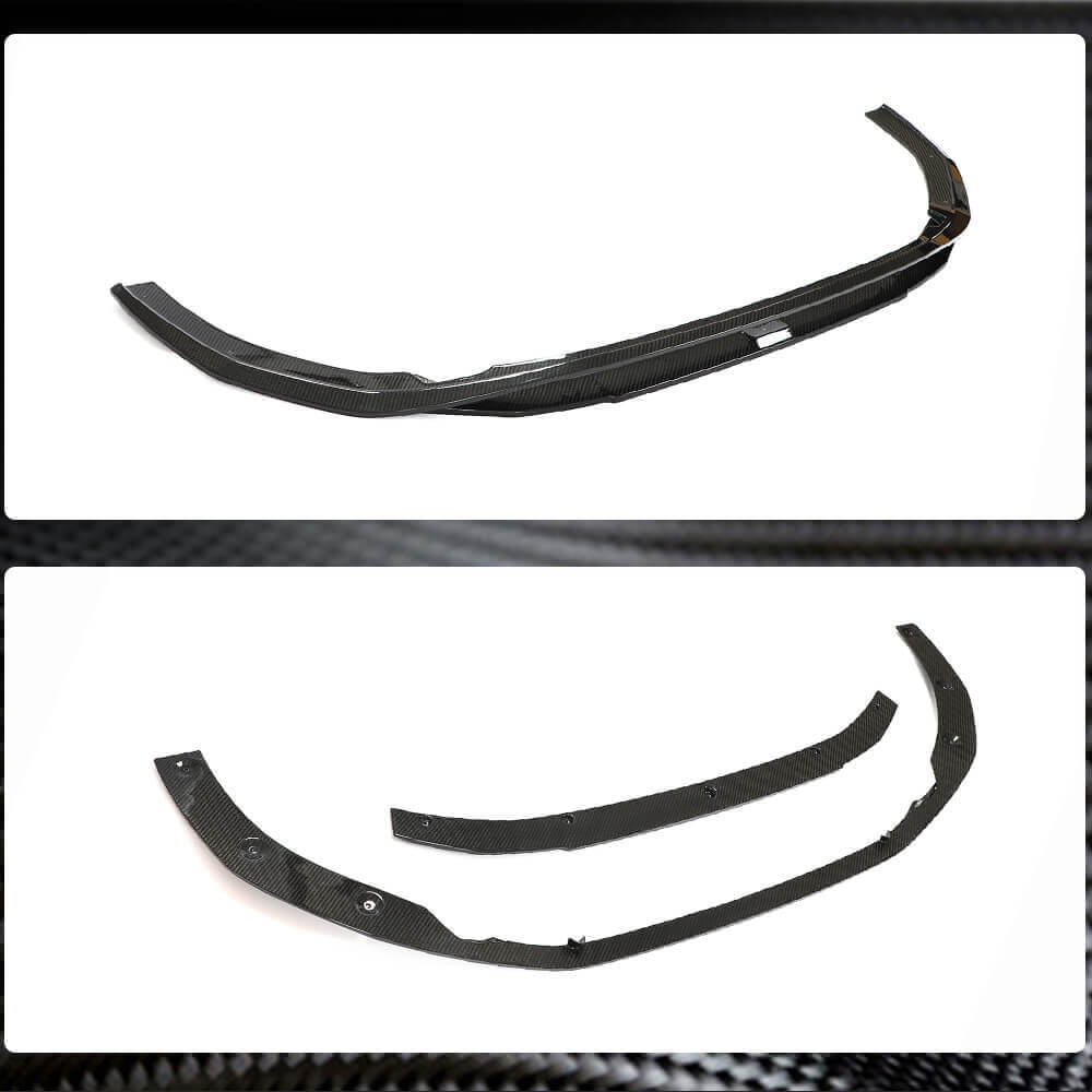 Front Bumper Lip V2 for RS4 Avant 2019-2021 Carbon for Audi A4 B9 2015-2024 - image 3