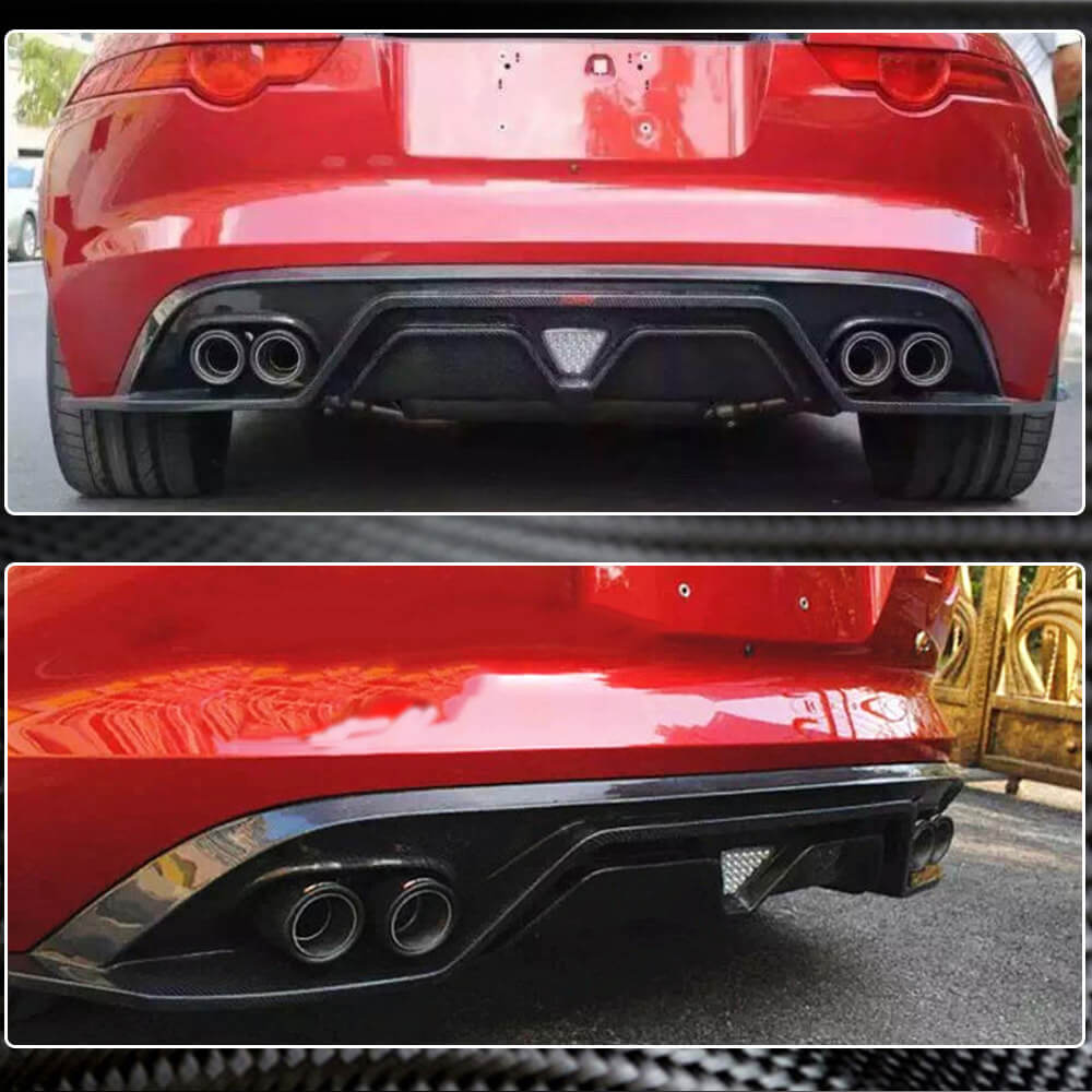 Rear bumper diffuser (2013-2019, Carbon) for Jaguar F-Type - image 3