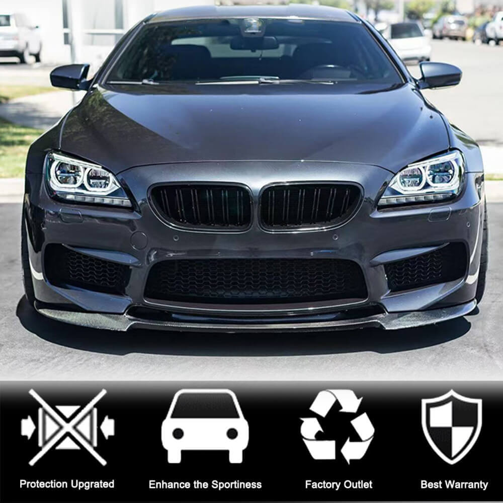 Front Bumper Lip V1 for M6, Carbon for BMW 6 Series F12/F13/F06 2011-2018 - image 3