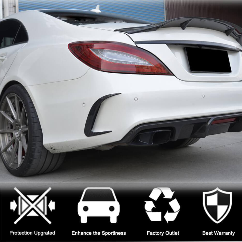 Covers on the rear bumper (for Base / CLS63 AMG SD 2015-2018, Carbon) for Mercedes CLS C218 2011-2018 - image 3