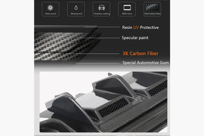 Rear Bumper Diffuser Prepreg Dry Carbon Fiber for Audi R8 2015- - image 4