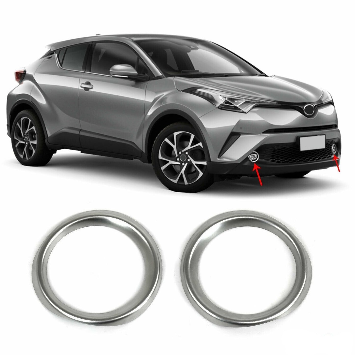 Fog light covers (2 pcs, stainless steel) for Toyota C-HR 2016-2023 - image 3