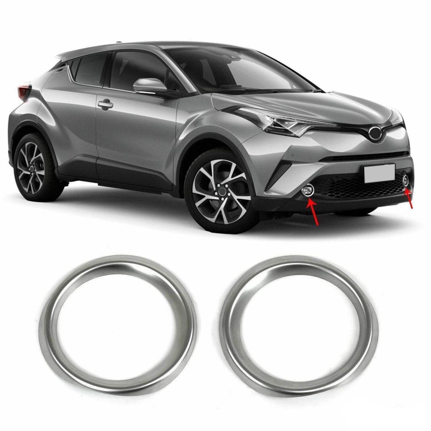 Fog lights (2 pieces, stainless steel) for Toyota C-HR 2016-2023 - Reelken Auto