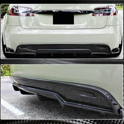 Rear Bumper Diffuser Carbon Fiber V2 (2016-2020) for Tesla Model S - image 4