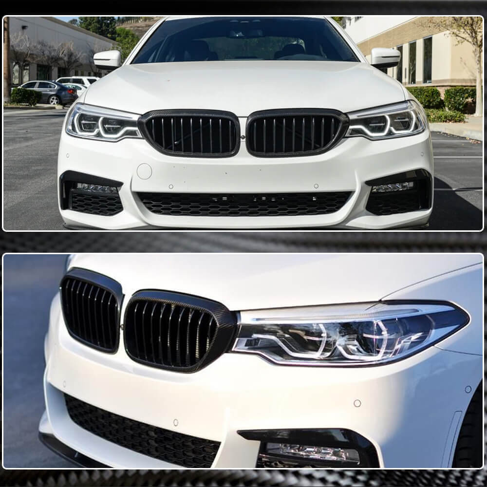 Grille outline (2017-2020, Carbon) for BMW 5 Series G30/31 2017-2023 - image 4