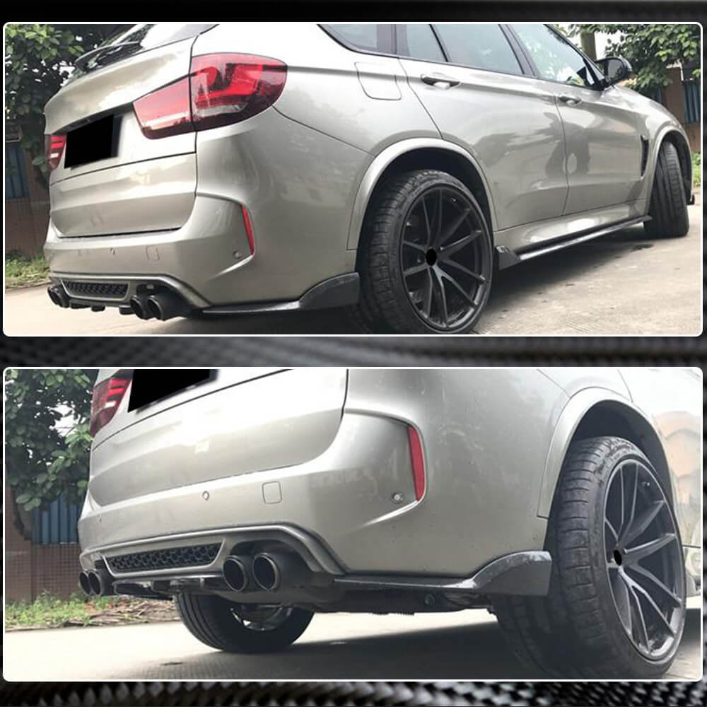 Rear Bumper Diffuser Carbon Fiber V4 (for F85) for BMW X5 F-15 2013-2018 - image 4