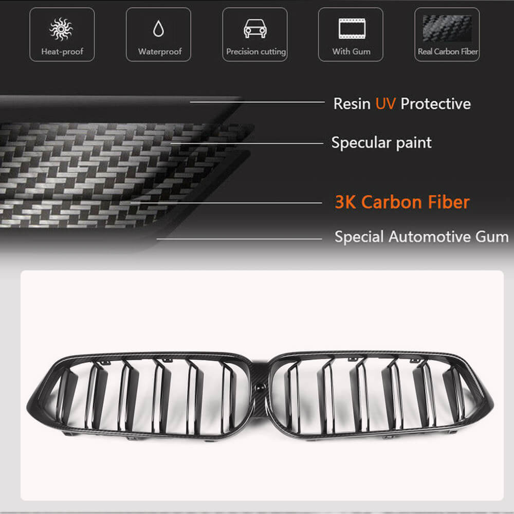 M-Look V2 Grilles (2020-2023, Carbon) for BMW 6 Series G32 2017- - image 4