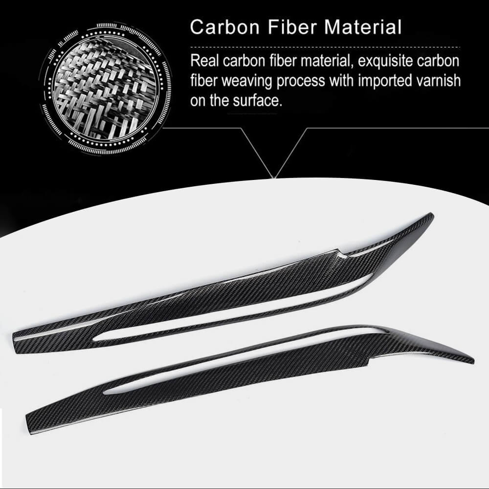 Headlight Eyebrows Lamp Eyelids Carbon Fiber V1 for BMW X5 F-15 2013-2018 - image 4