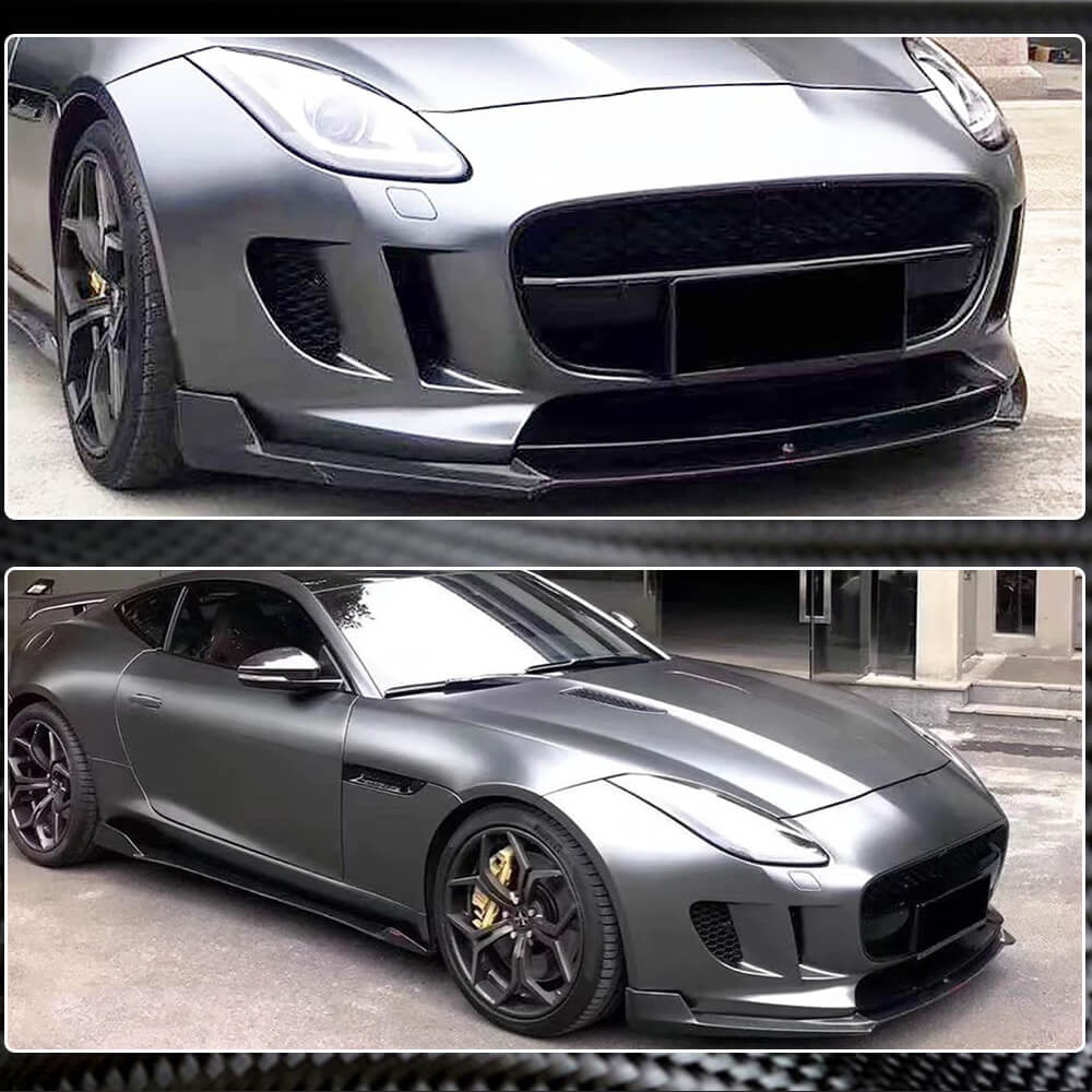 Lip front bumper cover (2013-2016, Carbon) for Jaguar F-Type - image 4