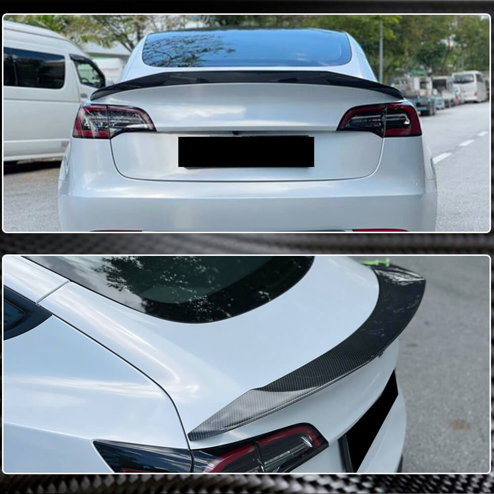 Rear Trunk Spoiler Carbon Fiber V1 (2016-2022) for Tesla Model 3 - image 4
