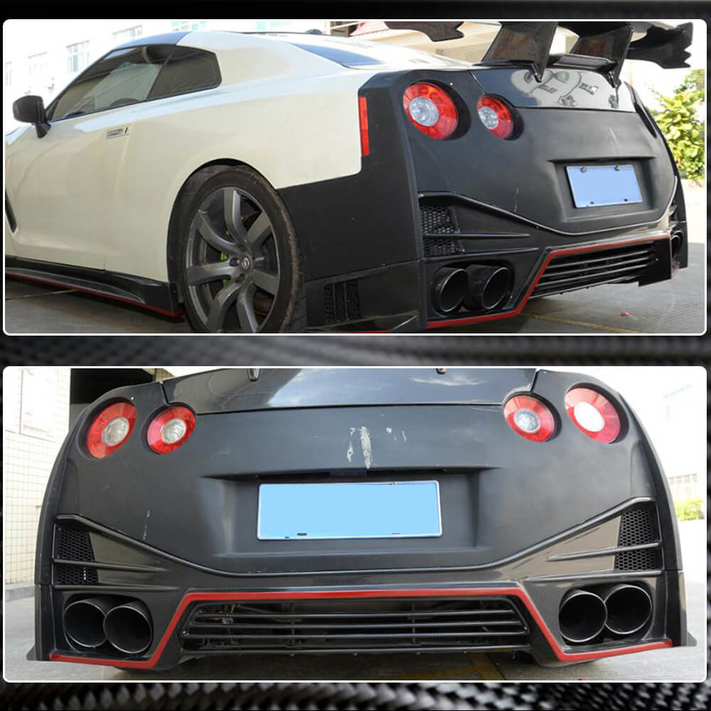 Rear bumper diffuser (2009-2015, Carbon) for Nissan GT-R - image 4