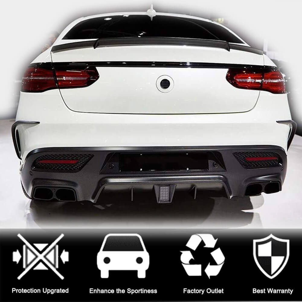 Covers on the rear bumper (Carbon) for Mercedes GLE coupe C292 2015-2019 - image 4