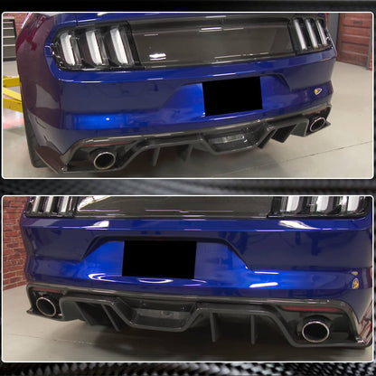 Rear bumper diffuser V2 (2015-2017, Carbon) for Ford Mustang 2015-2023 - image 4