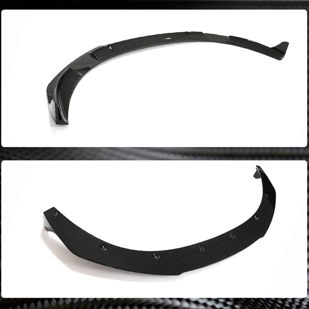 Front Bumper Lip Spoiler (for 2019-2024 Turbo S, Carbon) for Porsche Taycan 2019- - image 4