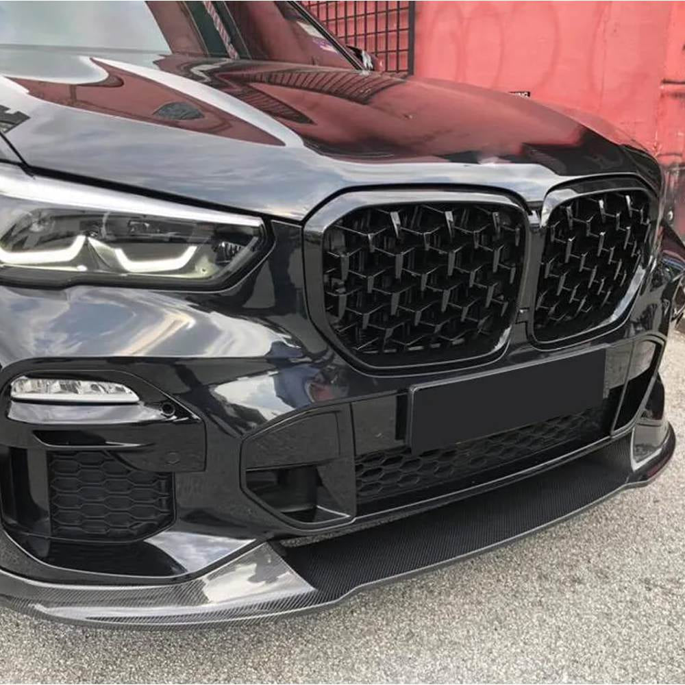 Front Lip Spoiler Paradigm V-4 (2018-2022, Real Carbon) for BMW X5 G05 2019- - image 4