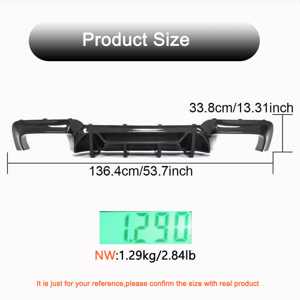 Rear Bumper Diffuser Carbon Fiber V5 (for M5) for BMW 5 series F-10/11/07 2010-2016 - image 4