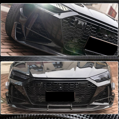 Front bumper air intake covers V1 (for RS7 2018-2022, Dry Carbon) for Audi A7 2018- - image 4