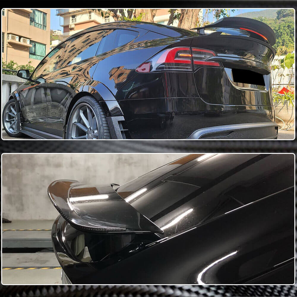 Rear Trunk Spoiler Carbon Fiber V4 (2016-2023) for Tesla Model X - image 4