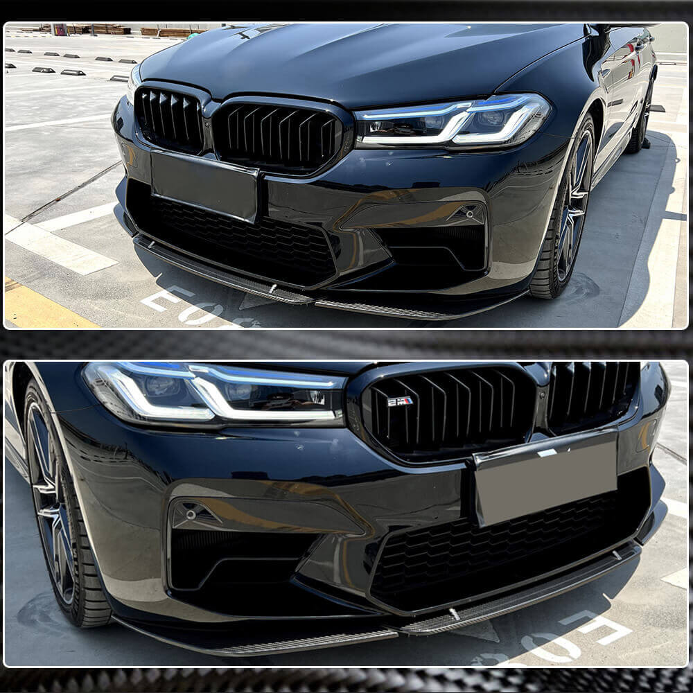 Front Bumper Lip V4 for M5 F90 2020-2024, Carbon for BMW 5 Series G30/31 2017-2023 - image 4