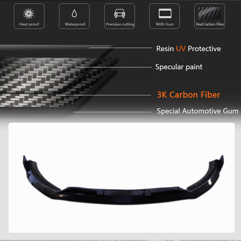 Front Bumper Lip Spoiler (for GLE53/AMG-Line 2020-2023, Carbon) for Mercedes GLE W167 2018- - image 4