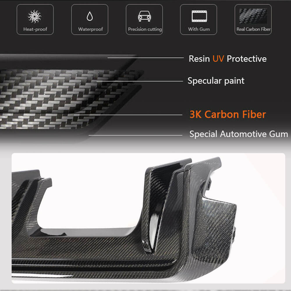 Rear Bumper Diffuser Carbon Fiber (for G82/G83 M4 2020-2023) for BMW 4 series G22/23/26 2020- - image 4