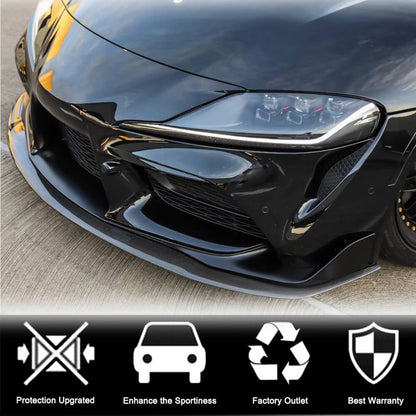 Front Bumper Lip V1 Overlay (Carbon) for Toyota Supra 2019- - image 4