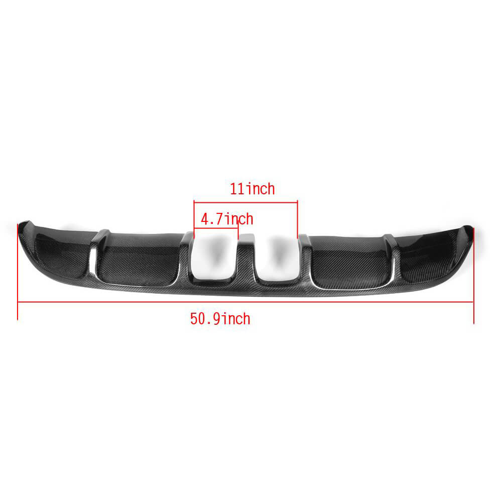 Rear Bumper Diffuser V2 (for Base HB 2010-2013, Carbon) for Volkswagen Golf 6 2008-2014 - image 4
