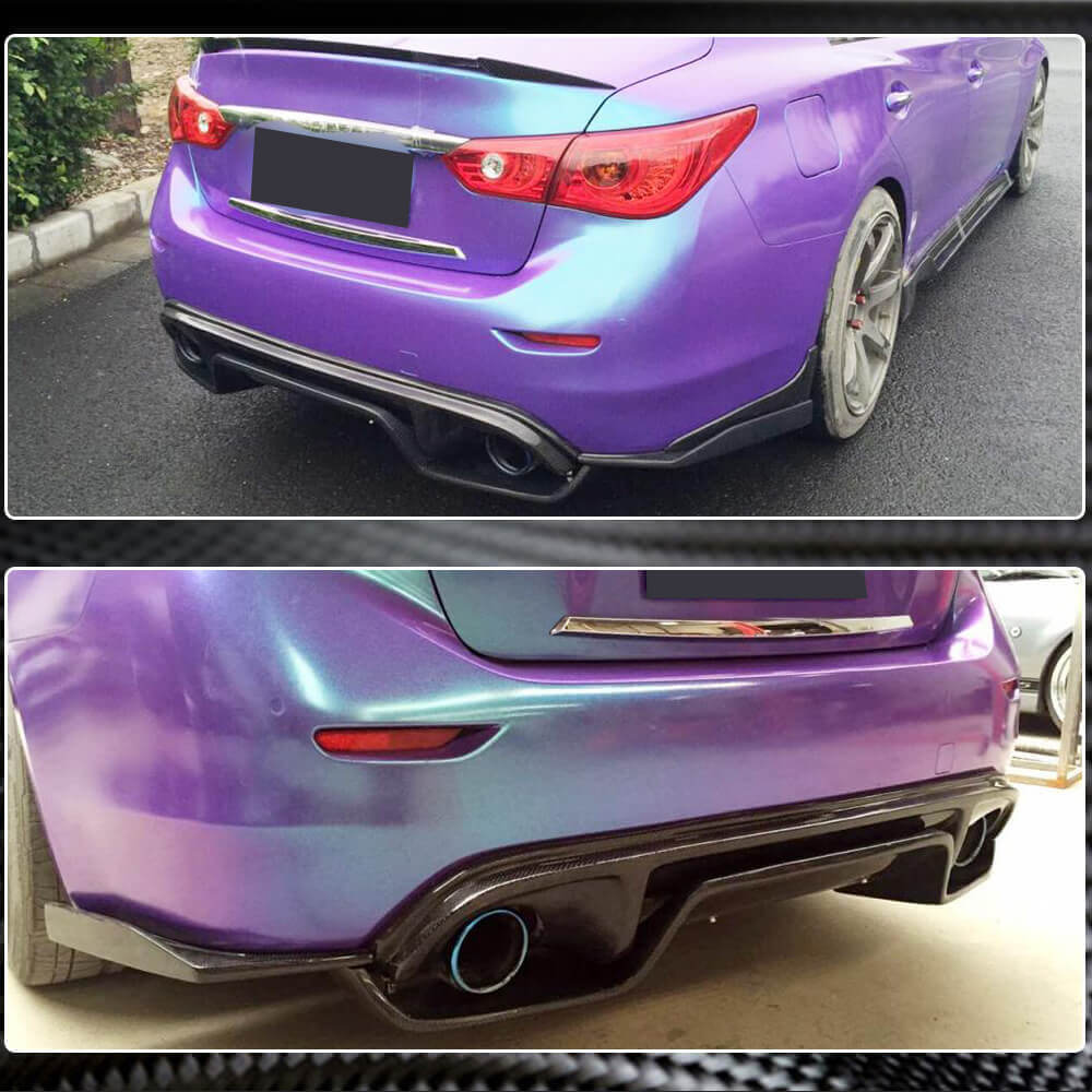 Rear Bumper Diffuser V3 for Q50 Base/Sport 2014-2017, Carbon for Infiniti Q50/Q60 2013-2024 - image 4