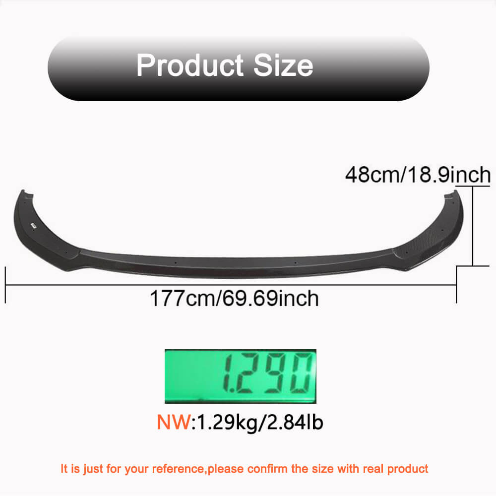 Front Bumper Lip Spoiler (Carbon) for Kia Stinger 2017-2023 - image 4