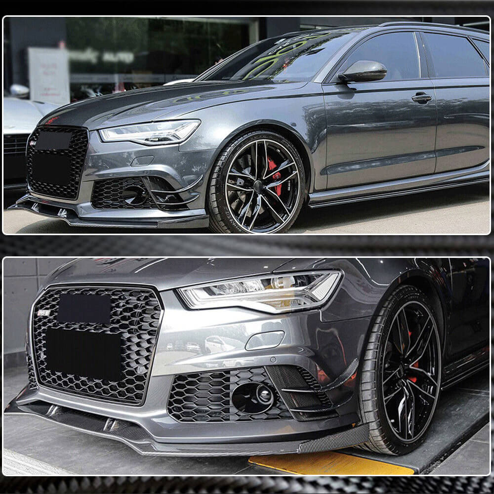 Front bumper covers (for RS6, 4 pcs, Carbon) for Audi A6 C7 2011-2017 - image 4