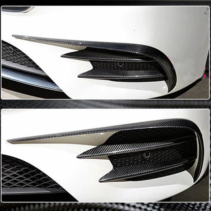 Covers on the front bumper (for AMG-Line/E43 AMG 2016-2019, Carbon) for Mercedes E-class W213 2016-2023 - image 4