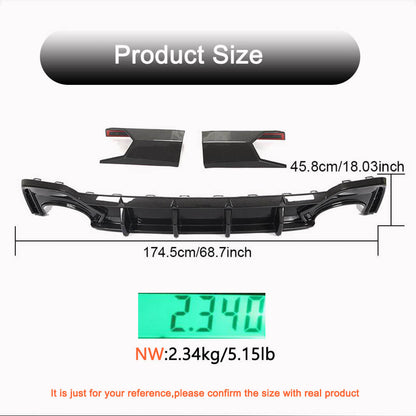Rear Bumper Diffuser Dry Carbon Fiber for Audi A6 C8 2018- - image 4