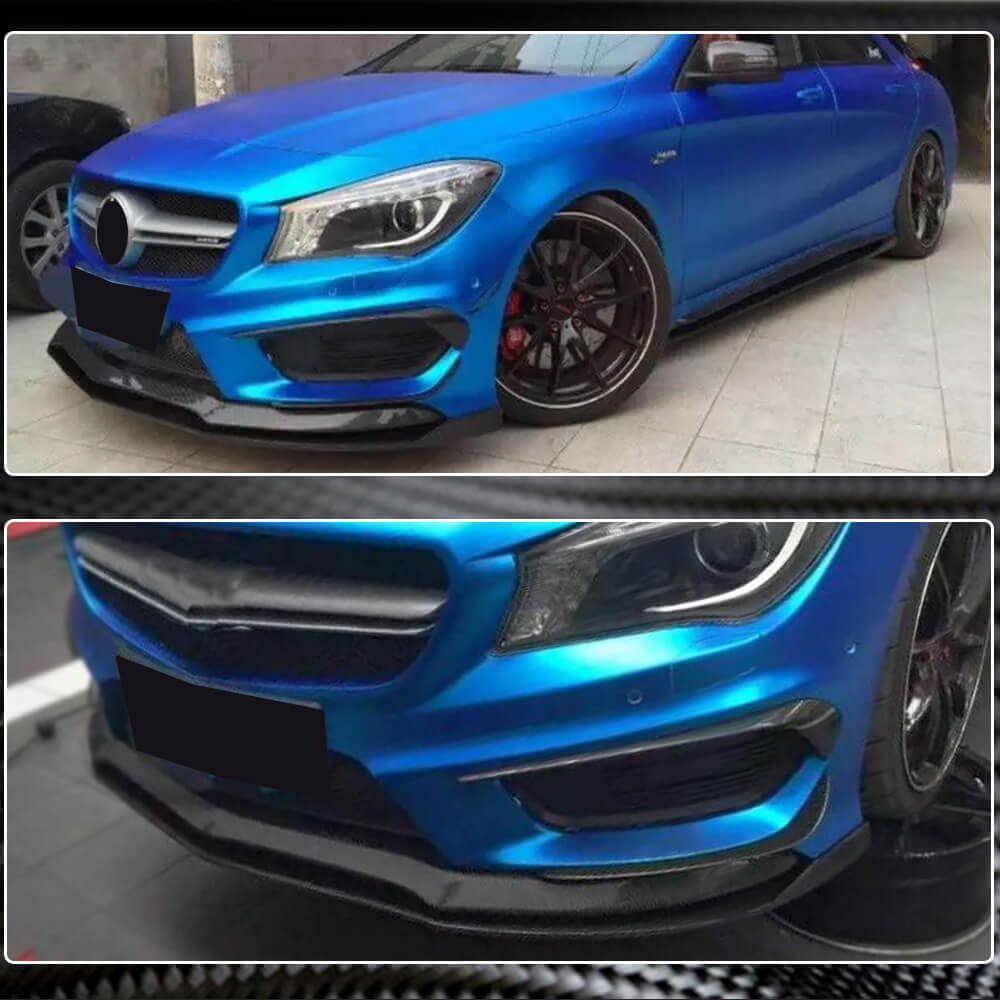 Front Bumper Lip Spoiler (for CLA45 AMG SD 2013-2015, Carbon) for Mercedes CLA C117 2013-2019 - image 4