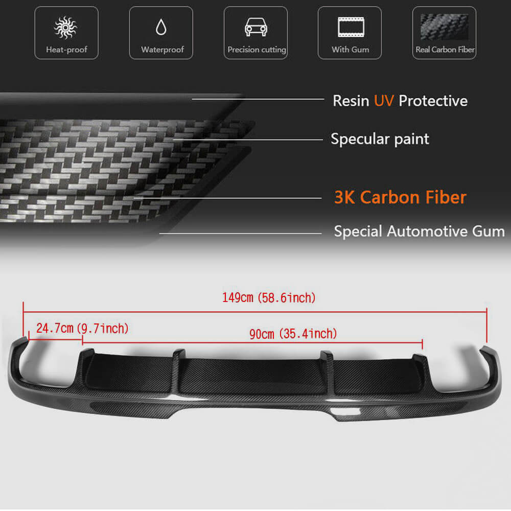 Rear Bumper Diffuser (Carbon) for Audi ТТ 2006-2014 - image 4