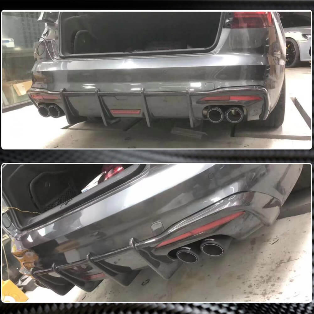 Rear Bumper Diffuser V3 (for S-Line, Carbon) for Audi A4 B10 2024- - image 4
