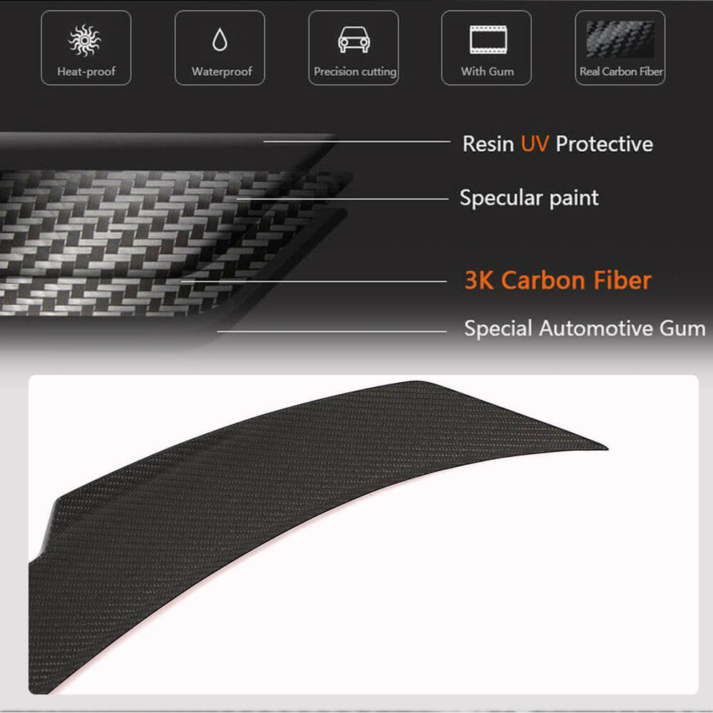 Rear Trunk Spoiler Carbon Fiber V3 for BMW 2 Series G42 2021- - image 4
