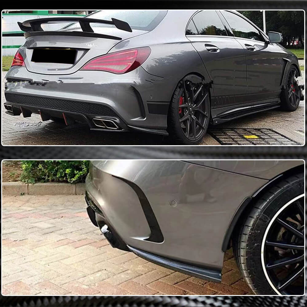 Covers on the rear bumper V3 (for AMG-Line / CLA45 AMG SD, Carbon) for Mercedes CLA C117 2013-2019 - image 4
